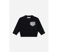 The Couture Club Kids Monogram Emblem Fluffy Knit Jumper in Black - Black - 5 - 6 Years