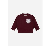 The Couture Club Kids Monogram Emblem Fluffy Knit Jumper in Red - Red - 9 - 10 Yrs