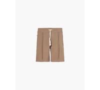 The Couture Club Mens Coffee Brand-print Raw-seam Cotton-jersey Shorts M