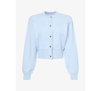 The Couture Club Womens The Couture Club Compact Sculptural-Button Knitted Cardigan Blue 4
