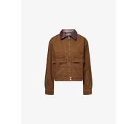 The Couture Club Womens The Couture Club Contrast Collar Trucker Denim Jacket Chocolate 8