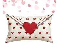 The Cover for Decorative Pillowcases in Red and White Colour for St. Lining - for Winter Holidays Living Room Bedroom Sofa