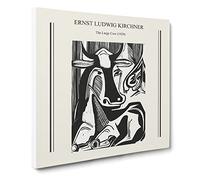 The Cow By Ernst Ludwig Kirchner Canvas Print | Gallery Wrapped 30mm Frame Wall Art | 14x14 inches | Ready to Hang | Surrealist Animals Picture | Living Room Bedroom Lounge Office