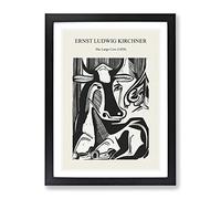 The Cow By Ernst Ludwig Kirchner Exhibition Museum Painting Framed Print | A2 Black Framed Wall Art | Ready to Hang | Modern Animal Picture | Living Room Bedroom Lounge Office