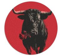 The Cow Holds A Red Rose in Its Mouth Puzzle 1000pcs (67.5x67.5cm) Erwachsene Puzzle,Home Decor