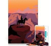 The Cowboy at The Cliff 1000 Piece Jigsaw Puzzles for Adults Brain Tease Toy Relax Time Perfect Cut Memorable Gift (38x26cm)