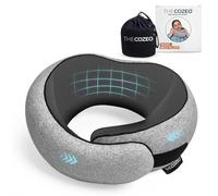 The Cozeo™ Travel Neck Pillow, 100% Pure Memory Foam Airplane Neck Pillow with Eye Mask & Earplug, Ideal for Long Flight, Car Road Trip Essentials & Sleeping | Comfortable & Suitable for Adults & Kids