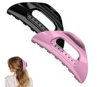 The Cozy Clip, 2025 New Comfortable Hair Claw Clip for Women, Acrylic French Clips for Thick Long Hair, Strong Hold No Slip Grip for Women Girlfriend Mom (Black+Pink)