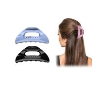 The Cozy Clip Claw Clip, Comfortable Hair Claw Clip for Women, Cloud Hairpin, Soft and Flexible Claw Clips for Thick Long Hair, Strong Hold No Slip Grip (Black+Blue)