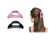 The Cozy Clip Claw Clip, Comfortable Hair Claw Clip for Women, Cloud Hairpin, Soft and Flexible Claw Clips for Thick Long Hair, Strong Hold No Slip Grip (Black+Pink)
