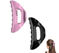 The Cozy Clip Claw Clip, Soft Flexible Hair Clip for Women, Non-Slip Lightweight Claw for Thick or Thin Hair, Comfortable Daily Wear Hairpin for All Hair Types (Black+Pink)