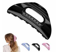 The Cozy Clip,Comfortable Claw Clips for Women,Acrylic French Cloud Hairpin,Flexible Soft Hair Clips for Women Thin Thick Curly Hair (Black)