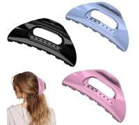 The Cozy Clip - Comfortable Hair Claw Clip for Women, French Cloud Hairpin for All Hair Types, Strong Hold No-Slip Grip Hair Clips, Soft & Flexible with Strong Hold (Thick/Long Hair) (3 Pcs)