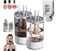 The Cozy Luna Brush Cleaner, 9000 RPM Beauty Swirl Cosmetic Brush Cleaner, IP65 Waterproof Automatic Electric cozy luna makeup brush cleaner, for All Size Brushes, Deep Spinning Cleaning (2*Mix)