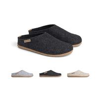 THE COZY SHEEP Felt Slippers Men and Women with Leather Sole | Practical Womens & Mens Home Slippers for Summer Winter | Comfortable Women's and Men's Slippers | Closed Mens and Womens Slippers