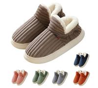 The Cozy & Stylish Slipper, Cloud Slippers Warm Fuzzy House Slippers, Thick Sole Anti-Skid Cozy Plush slides (Brown, Adult, Women, 3, Numeric Range, UK Footwear Size System, 3.5, Medium)