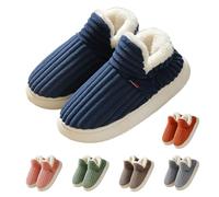 The Cozy & Stylish Slipper, Cloud Slippers Warm Fuzzy House Slippers, Thick Sole Anti-Skid Cozy Plush slides (Blue, Adult, Women, 9, Numeric Range, UK Footwear Size System, 10.5, Medium)