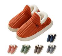 The Cozy & Stylish Slipper, Cloud Slippers Warm Fuzzy House Slippers, Thick Sole Anti-Skid Cozy Plush slides (Orange, Adult, Women, 9, Numeric Range, UK Footwear Size System, 10.5, Medium)