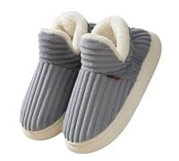 The Cozy & Stylish Slipper,Women's Fuzzy Bootie Slippers, Cozy Memory Foam Ladies Indoor Outdoor House Shoes (Grey,4-5)