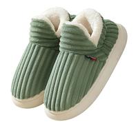 The Cozy & Stylish Slipper,Women's Fuzzy Bootie Slippers, Cozy Memory Foam Ladies Indoor Outdoor House Shoes (Green,10-11)