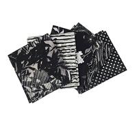 The Craft Cotton Co. 100% Cotton Black Blender Cotton Fat Quarters 45x55cm Wide Digital Bundle for Crafting, Sewing, Quilting, Home Décor