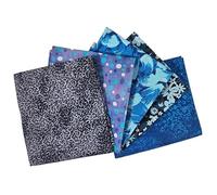 The Craft Cotton Co. 100% Cotton Blue Geo Blender 45x55cm Wide Fat Quarters Fabric Bundle for Crafting, Sewing, Quilting, Home Decor