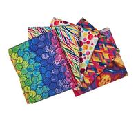 The Craft Cotton Co. 100% Cotton Multi Bright Cotton Fat Quarters 45x55cm Wide Digital Bundle for Crafting, Sewing, Quilting, Home Décor