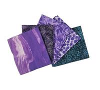 The Craft Cotton Co. 100% Cotton Teal/Purple Bundle Fabric Fat Quarters 45x55cm Wide Digital Bundle for Crafting, Sewing, Quilting, Home Decor