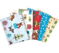 The Craft Cotton Co - Amazing Christmas Fat Quarters Collection (45cm x 55cm) (100% Cotton Fabric - Ideal for Christmas Projects, Quilting, Bunting) (Doggie Christmas)