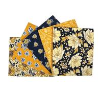 The Craft Cotton Co Arles Sunflowers Fat Quarters Fabric Bundle Pack of 5 (18''x22'') 100% Cotton Craft Fabric Material for Quilting, Patchwork, Sewing, Bunting (3204-00)