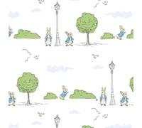 The Craft Cotton Co Beatrix Potter - Peter Rabbit London Digital Cotton Prints Fabric by The Metre - 110cm Wide 100% Cotton (Ideal for Crafts, Quilting, Sewing) (London Park White)