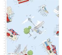 The Craft Cotton Co Beatrix Potter - Peter Rabbit London Digital Cotton Prints Fabric by The Metre - 110cm Wide 100% Cotton (Ideal for Crafts, Quilting, Sewing) (London Scene Blue)