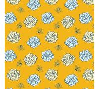 The Craft Cotton Co Bee Friendly Flowers on Yellow Patchwork Bee Fabric by 0.5 Metres 43' Wide 100% Cotton Craft Fabric Material for Quilting, Sewing, Crafts, Patchwork, Dressmaking