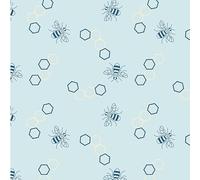 The Craft Cotton Co Bee Honeycomb Patchwork Bee Fabric by 0.5 Metres 43' Wide, Blue 100% Cotton Craft Fabric Material for Quilting, Sewing, Crafts, Patchwork, Dressmaking