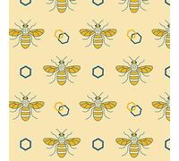 The Craft Cotton Co Bee Subjects Patchwork Bee Fabric by 0.5 Metres 43' Wide, Cream Color, 100% Cotton Craft Fabric Material for Quilting, Sewing, Crafts, Bunting, Dressmaking