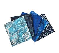 The Craft Cotton Co. Blue Geo Blender 100% Cotton 45x55cm Wide Fat Quarters Fabric Bundle for Crafting, Sewing, Quilting, Home Decor