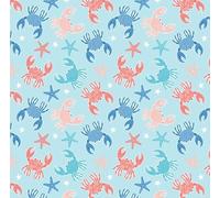 The Craft Cotton Co - by The Coast by Victoria Louise Little Carbs Starfish Cotton Fabric by 0.5Metres 44'' Wide 100% Organic Cotton Fabric Crafts, Quilting, Sewing