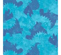 The Craft Cotton Co - Dino Blues - on Turquoise - Dinosaurs Cotton Fabric by 0.5 Metres 44'' Wide 100% Cotton Children's Craft Fabric for Kids Nursery Quilting, Sewing, Dressmaking