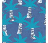 The Craft Cotton Co - Dino Blues - Palm Tree on Dark Blue Dinosaurs Cotton Fabric by 0.5 Metres 44'' Wide 100% Cotton Children's Craft Fabric for Kids Nursery Quilting, Sewing, Dressmaking