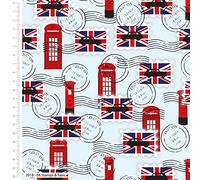 The Craft Cotton Co - Happy & Glorious Cotton Fabric by 0.5M Multiples,110cm Wide (100% Cotton - Ideal for Crafts, Bunting, Jubilee Themed Projects) (04 Stamps & Taxis)