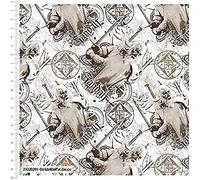The Craft Cotton Co - Lord of The Rings 100% Cotton Print Fabric - Fabric by The 1 Metre (110 cm Wide, Ideal for Crafts, Quilting, Sewing) (Gandalf Taupe)