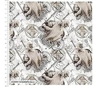 The Craft Cotton Co - Lord of The Rings 100% Cotton Print Fabric - Fabric by The Half Metre (110 cm Wide, Ideal for Crafts, Quilting, Sewing) (Gandalf Taupe)