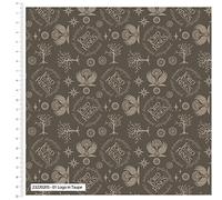 The Craft Cotton Co - Lord of The Rings 100% Cotton Print Fabric - Fabric by The Metre (110 cm Wide, Ideal for Crafts, Quilting, Sewing) (Logo in Taupe)