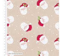 The Craft Cotton Co - Santa Claus Face Natural Christmas Cotton Fabric by 0.5 Metre 43'' (100% Cotton - Ideal for Crafts, Quilting, Sewing, Decorations, Patchwork)