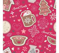 The Craft Cotton Co - Scandi Xmas Sweet Treats - Christmas Cotton Print Fabric by 0.5Metres 110cm Wide 100% Cotton for Crafts, Quilting, Sewing, Dressmaking