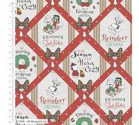 The Craft Cotton Co- Snoopy Farmhouse Cotton Prints - Wrapped Up Print 100% Cotton Fabric Width 42' 110cm Sold by 1 Metre Ideal for Crafting, Patchwork, and Dressmaking (3396-04)
