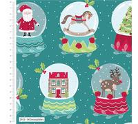 The Craft Cotton Co - Snowglobes Christmas Cotton Fabric by 0.5 Metre 43'' (100% Cotton - Ideal for Crafts, Quilting, Sewing, Decorations, Patchwork)
