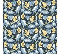 The Craft Cotton Co Voysey Birds in Nature - Birds & Poppies Cotton Fabric by 0.5Metres 112cm Wide 100% Cotton Craft Fabric Material for Crafts, Quilting, Sewing