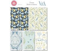 The Craft Cotton Co Voysey Birds in Nature Cotton Fabric Fat Quarter Bundle (2872) - V&A Licensed 100% Cotton Quilting Fabric - 5 Piece Bundle - 44” Wide, 145 GSM