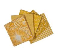 The Craft Cotton Co. Yellow Blender 100% Cotton 45x55cm Wide Fat Quarters Fabric Bundle for Crafting, Sewing, Quilting, Home Decor